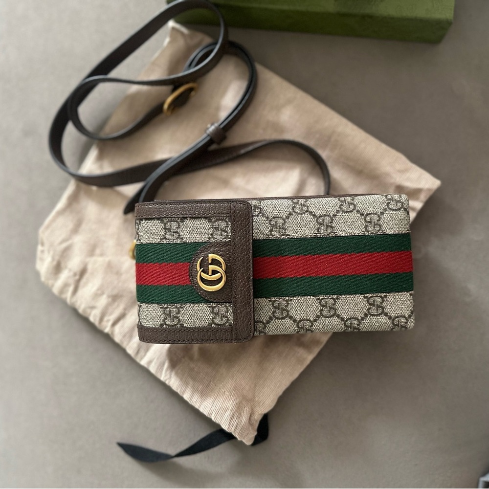 Gucci Ophidia GG supreme mini phone crossbody